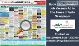 Times of India Recruitment Classified Advertisement