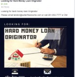 Looking for Hard Money Loan Originator.