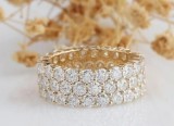 3 ROW PAVE SET 5.7CTW MOISSANITE ACCENTS WEDDING BAND BY Esdomer