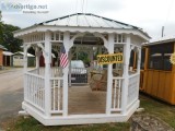 Gazebo Oblong 10x12 White Forest green roof