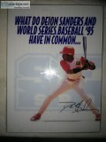 RARE LAMINATED vintage original Sega display of Deion Sanders