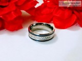 Stainless Steel 10 CZ Sone Mens Ring