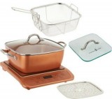 copper chef 11qt roaster pan with extrasand induction plate bran