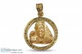 Auspicious Sri Sai Baba pendant in 14k gold with diamonds