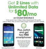 2 LINES UNLIMITED DATA FOR 80 A MONTH PLUS GET 2 FREE PHONES WHE