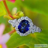 Oval Cut Blue Sapphire 925 Sterling Silver Ring