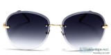 Butterfly Sunglass for Women - Golden Front and Temples with Gre