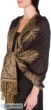 Sakkas 70" x 28" Big Paisley Jacquard Layered Woven Pash