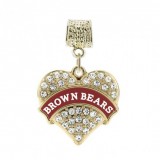 Bears Gold Pave Heart Memory Charm  Inspired Silver