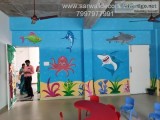 Play School Amazing Cartoon Wall Painting in Hyderabad