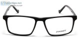 Rectangle Eyeglass for Men Black Front with Black Temples