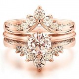 Gorgeous 18K Rose Gold Natural Morganite Gemstone Ring for Woman