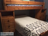 Bunk beds wood with stairs