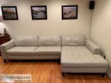 Like New - Italian Natuzzi 5 to 6 seater White Leather Couch