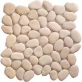 Timor White Rounded 12X12 Interlocking Indonesia Pebble Tile