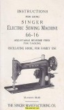 Singer 66-16 Sewing Machine Instruction Manual