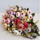 Shop for Silk Artificial Tea Roses Bouquet for Wedding ShoppySan