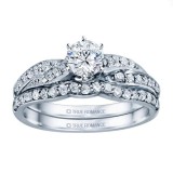 14k White Gold Infinity Engagement Ring - SKU RM1145-D