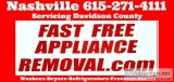 Fast Free Appliance Removal