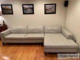 Like New - Italian Natuzzi 5 to 6 seater White Leather Couch