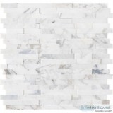 White Quarry Interlocking 3D Peel and Stick Wall Tile