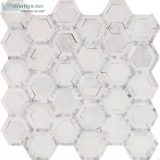 Telaio White 2X2 Hexagon Honed Mosaic