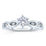 14k White Gold Round Cut Diamond Infinity Engagement Ring