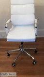 New White Leather Desk Chair
