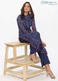 BLUE GEORGETTE PRINTED PALAZZO SET