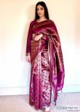 PLUM SILK JACQUARD SAREE