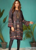 BLACK PRINTED LAWN KURTA