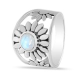 MOONSTONE RING-BLOSSOMING MOON