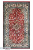 Floral on Red Persian Pattern Handmade Silk Carpet - Rugs and Be