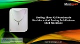 Sterling Silver 925 Handmade Necklace And Earring Set Abalone Sh