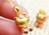 Buy 24k gold hello kitty necklace and pendant