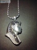 Pharaoh Onyxtopaz 925 sterling silver necklace 16 inch. Diamond 