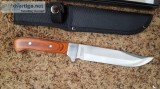 Wooden handle hunting knife with wooden handle push button knife