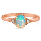 14KT ROSE GOLD and GENUINE OPAL OPAL RING-LUCK