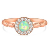 14KT ROSE GOLD and GENUINE OPAL OPAL RING - ZELDA