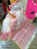 Handloom Printed Silk Cotton Sarees with Running Blouse Piece