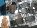 BOX OF LEATHER UNIVERSAL HOLSTERS