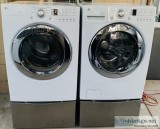 LG washer and electric dryer set W PEDESTAL.