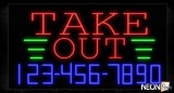 Take Out With Contact No Neon Sign