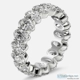 Prong Set Eternity Ring with Oval Diamonds in Platinum