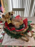 Christmas sleigh centerpiece