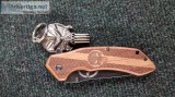 Harley-Davidson punisher key ring set with knife new