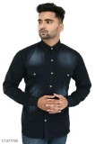 Denim Faded Slim Fit Full Sleeves Casual Shirts