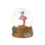 BEACH BALL FLAMINGO SNOW GLOBE