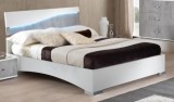 Carrie Italian White High  Gloss And Grey Wood King Size Bed