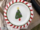 FOUR CHRISTMAS DESSERT PLATES